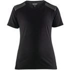 T-shirt dames met ribgebreide ronde hals - Blåkläder