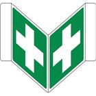Bord Eerste hulp, dubbelzijdig, V-vormig, aluminium - Manutan Expert