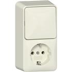 wandcontactdoos combinatie + ra + montageplaat opbouw wit IP20 417612