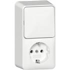 wandcontactdoos combinatie + ra + montageplaat opbouw wit IP20 417614