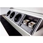 Geborsteld RVS stekkerdoos - 3 stopcontacten - Hammerbacher