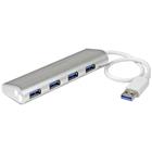 StarTech.com 4 Poorts draagbare compacte USB 3.0 hub met geïntegreerde kabel aluminium