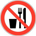 Verbodsbord - Eten en drinken verboden - zelfklevend