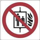 Verbodsbord - Gebruik van lift verboden bij brand - Aluminium