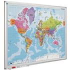 Geografische wereldkaart, magnetisch, 90 x 120 cm